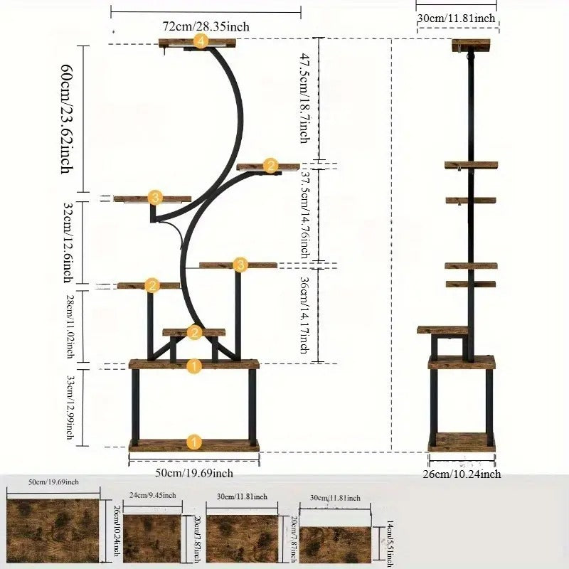 Estanteria Para Plantas De Metal Con 3 Luces BellaNatura®