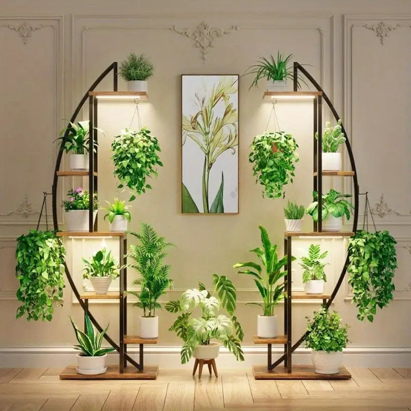 Estanteria Para Plantas De Metal Con 3 Luces BellaNatura®